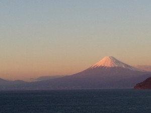 夕陽の富士山